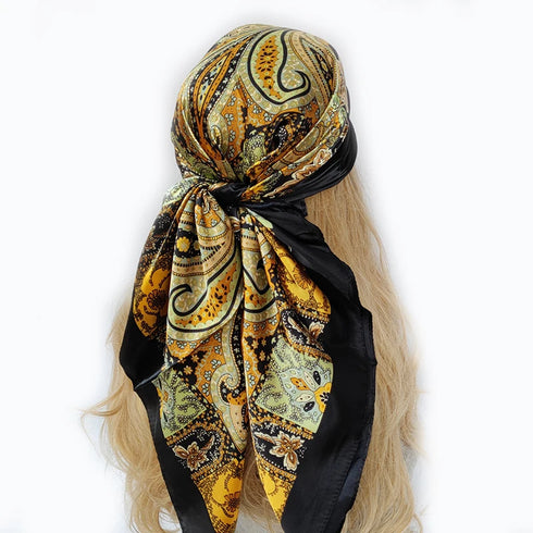 90*90cm Silk Scarf Headwraps For Women Fashion Accessory